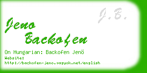 jeno backofen business card